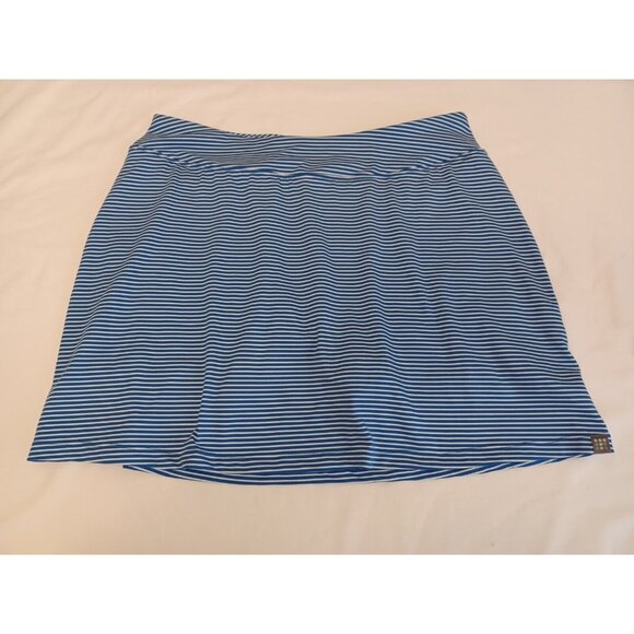 Title Nine Skort Skirt Womens Sz L Blue Striped Buttah Golf Tennis Pickleball - Picture 1 of 9